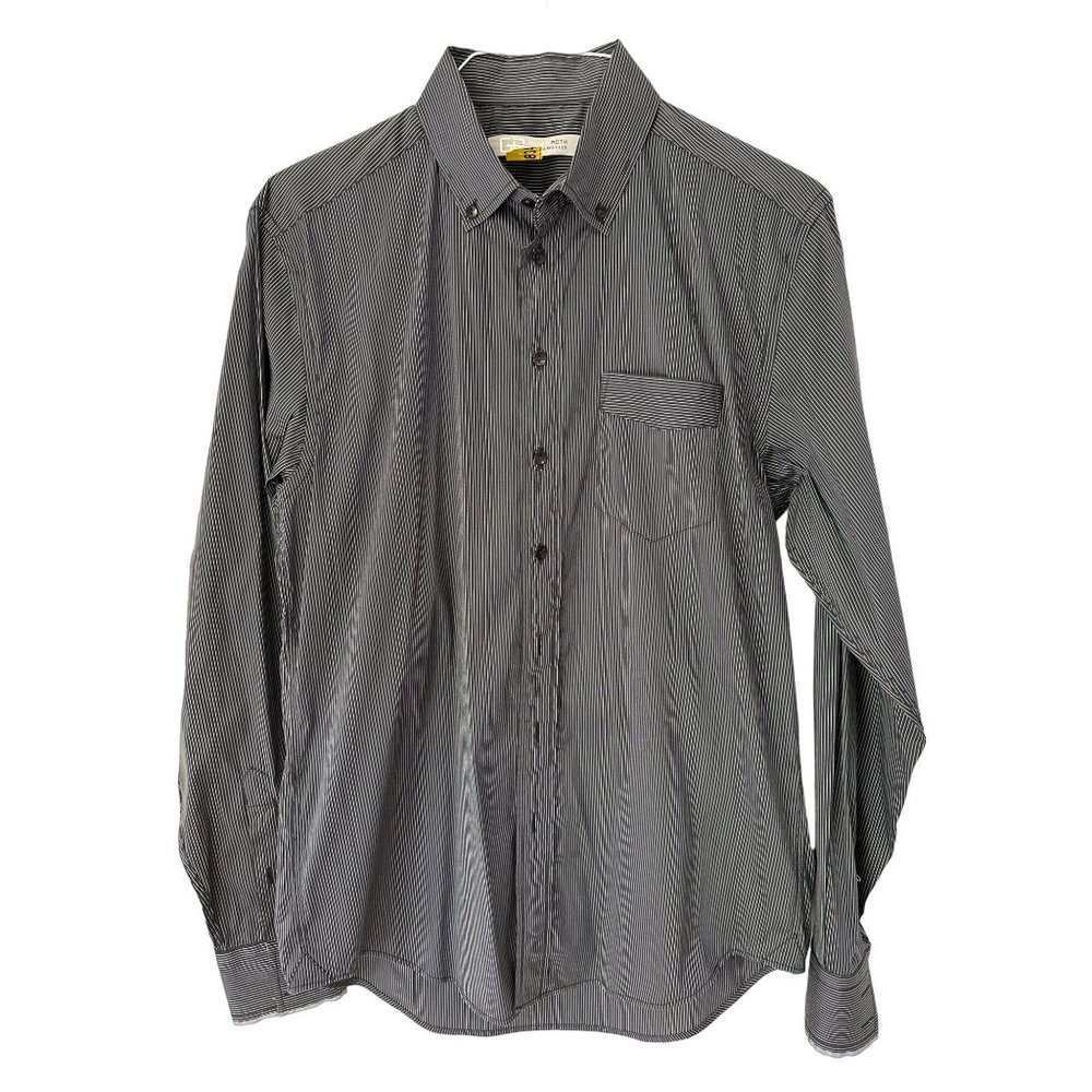 GR Georg Roth Mens Large Long Sleeve Stripe Button Down Dress Shirt